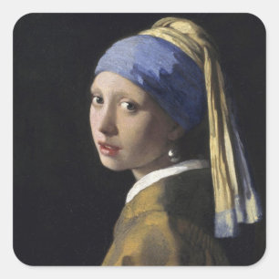Johannes Vermeer - Girl with a Pearl Earring Square Sticker