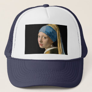 Johannes Vermeer - Girl with a Pearl Earring Trucker Hat