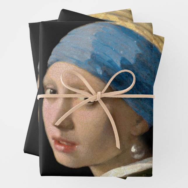 Johannes Vermeer - Girl with a Pearl Earring Wrapping Paper Sheet (In situ)