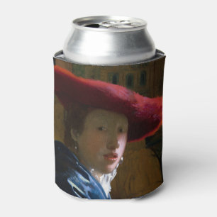 Johannes Vermeer - Girl with a Red Hat Can Cooler