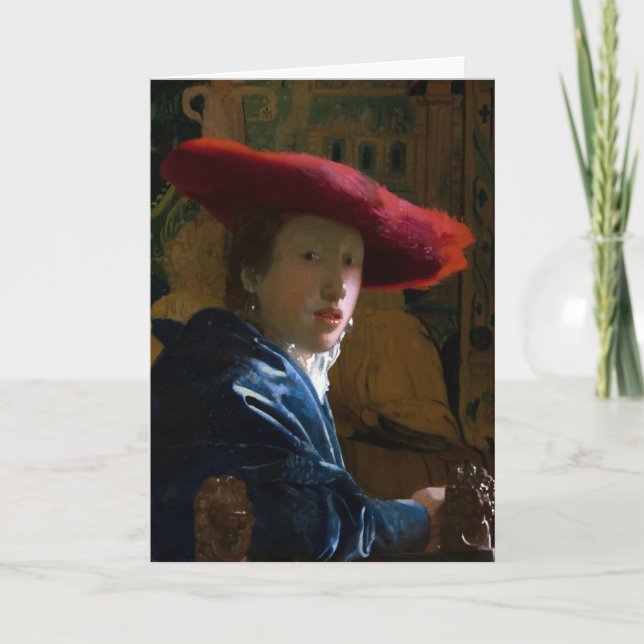 Johannes Vermeer - Girl with a Red Hat Card (Front)