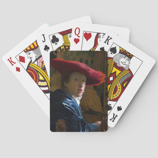 Johannes Vermeer - Girl with a Red Hat Playing Cards (Back)