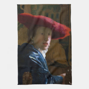Johannes Vermeer - Girl with a Red Hat Tea Towel