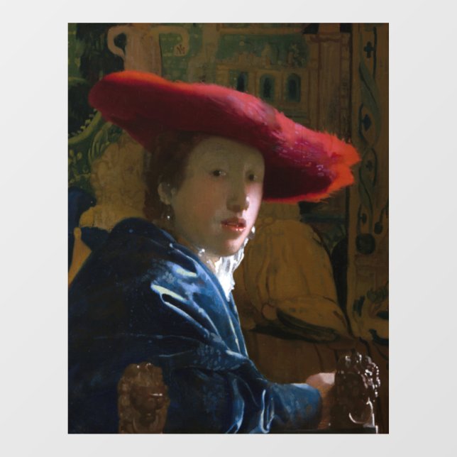 Johannes Vermeer - Girl with a Red Hat Window Cling (Sheet)