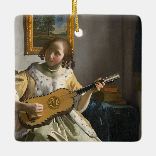 Johannes Vermeer - Guitar Player Ceramic Ornament (Front)