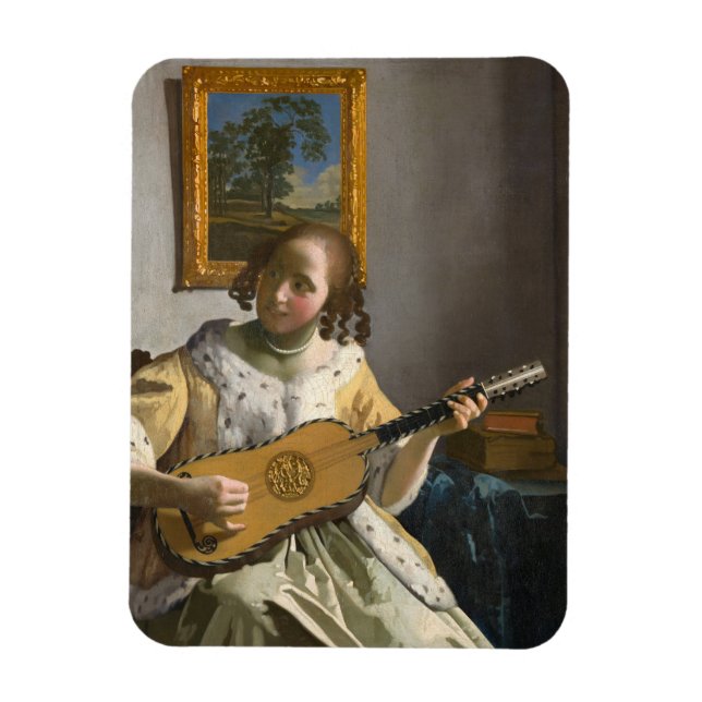 Johannes Vermeer - Guitar Player Magnet (Vertical)