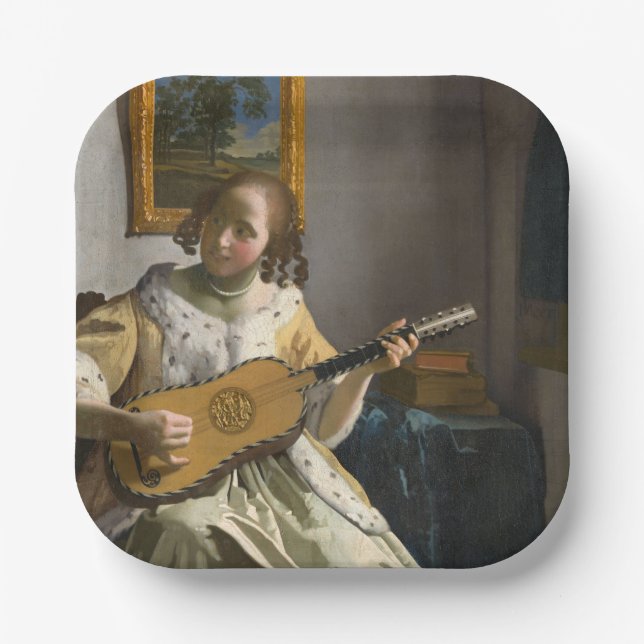 Johannes Vermeer - Guitar Player Paper Plate (Front)