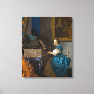 Johannes Vermeer - Lady Seated at a Virginal Canvas Print
