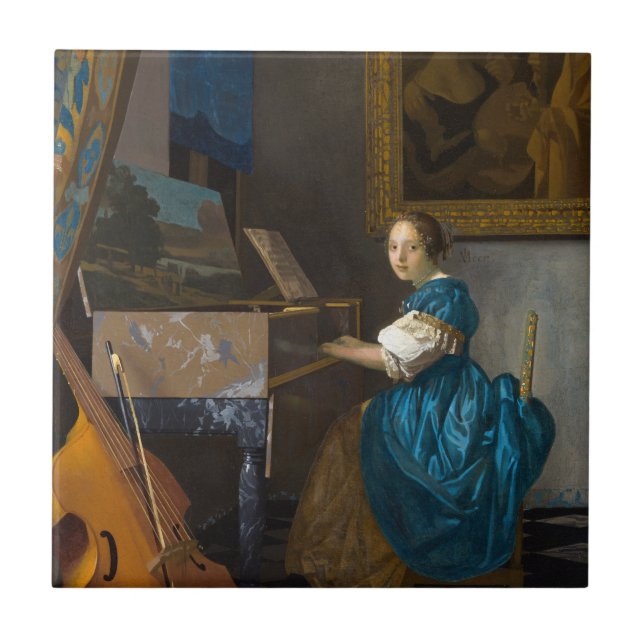 Johannes Vermeer - Lady Seated at a Virginal Tile (Front)
