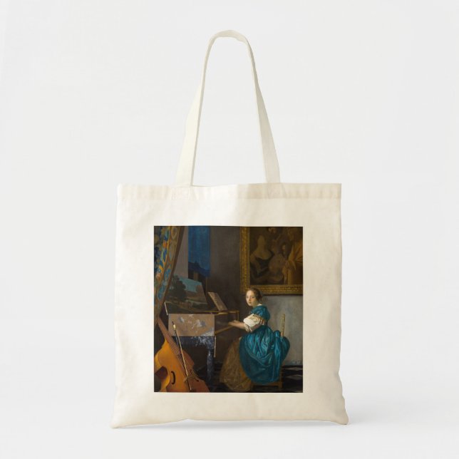 Johannes Vermeer - Lady Seated at a Virginal Tote Bag (Front)