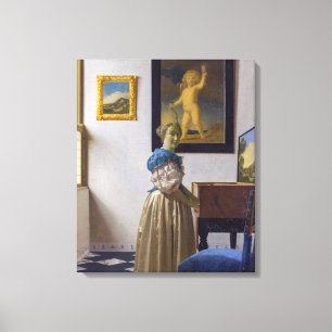 Johannes Vermeer - Lady Standing at a Virginal Canvas Print