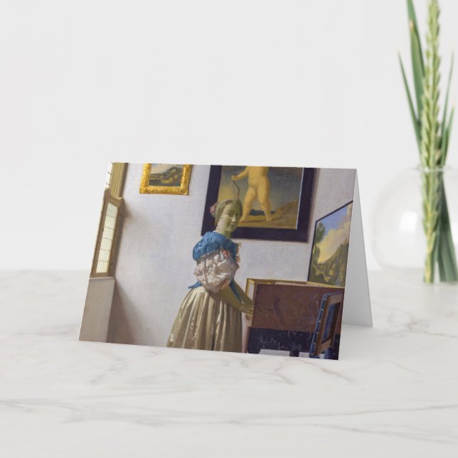Johannes Vermeer - Lady Standing at a Virginal Card (Front)