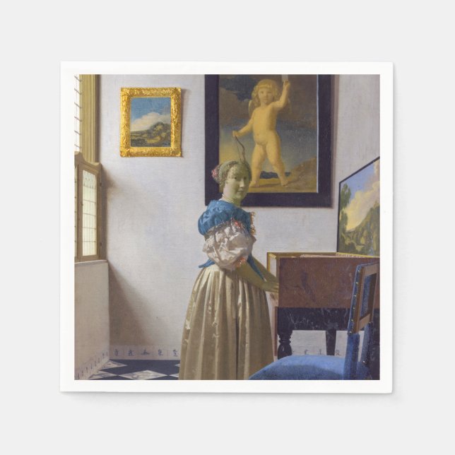 Johannes Vermeer - Lady Standing at a Virginal Napkin (Front)