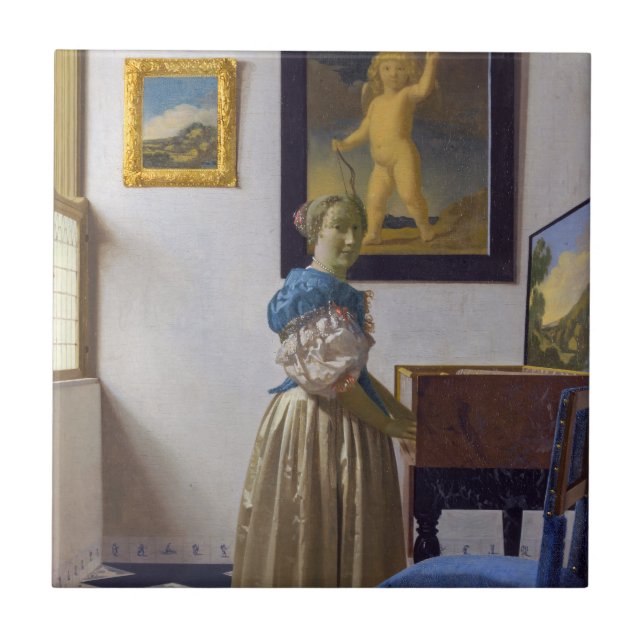 Johannes Vermeer - Lady Standing at a Virginal Tile (Front)