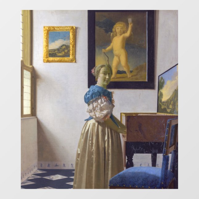 Johannes Vermeer - Lady Standing at a Virginal Window Cling (Sheet)