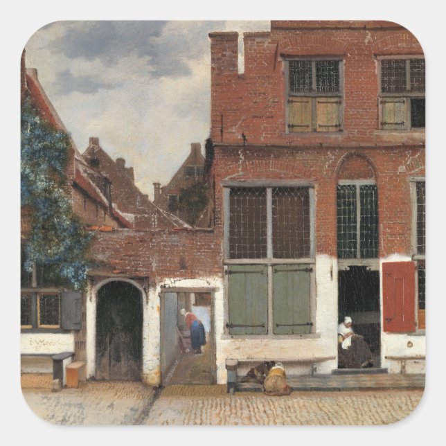 Johannes Vermeer - Little Street Square Sticker (Front)
