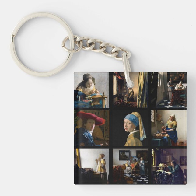Johannes Vermeer - Masterpieces Grid Key Ring (Front)