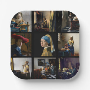 Johannes Vermeer - Masterpieces Grid Paper Plate