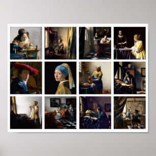 Johannes Vermeer - Masterpieces Grid Poster