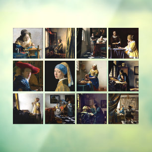 Johannes Vermeer - Masterpieces Grid Window Cling