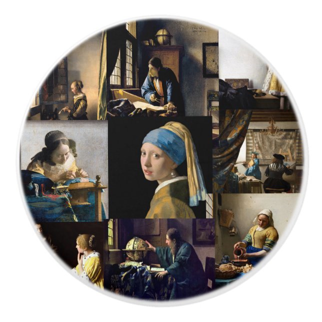 Johannes Vermeer - Masterpieces Patchwork Ceramic Knob (Front)