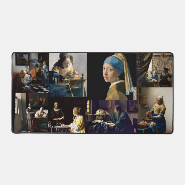 Johannes Vermeer - Masterpieces Patchwork Desk Mat (Front)