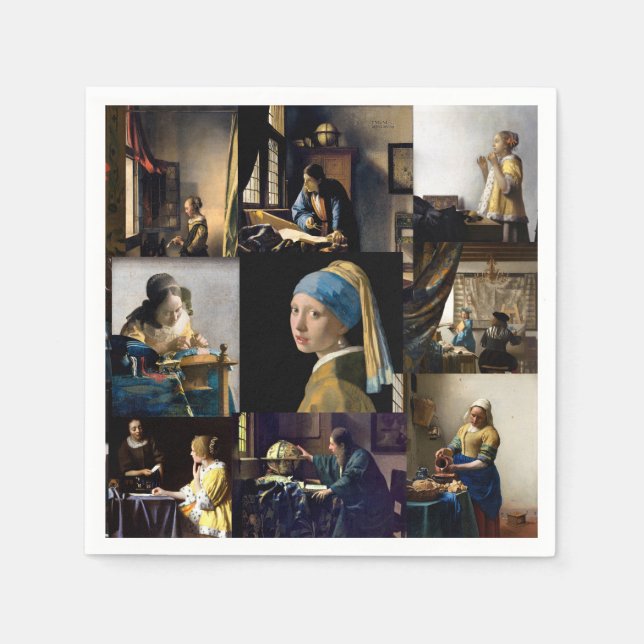 Johannes Vermeer - Masterpieces Patchwork Napkin (Front)