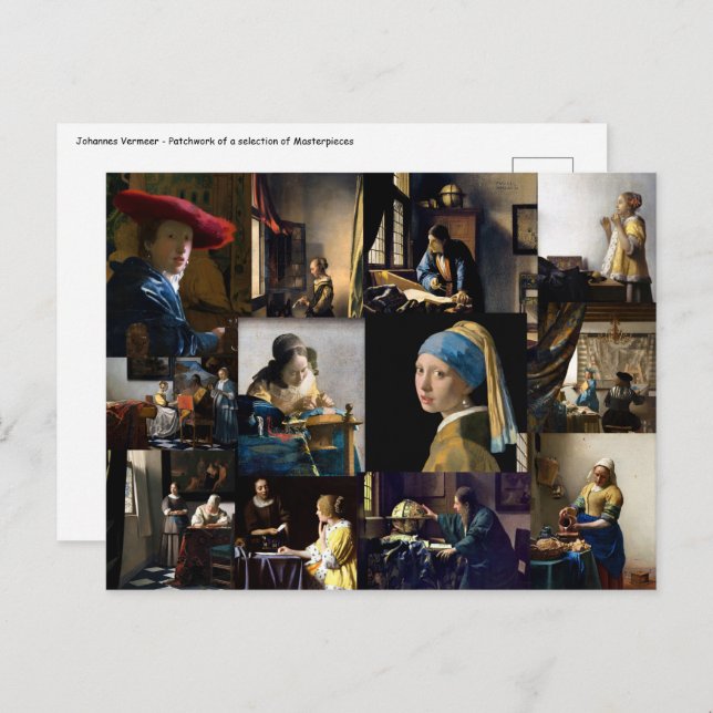 Johannes Vermeer - Masterpieces Patchwork Postcard (Front/Back)