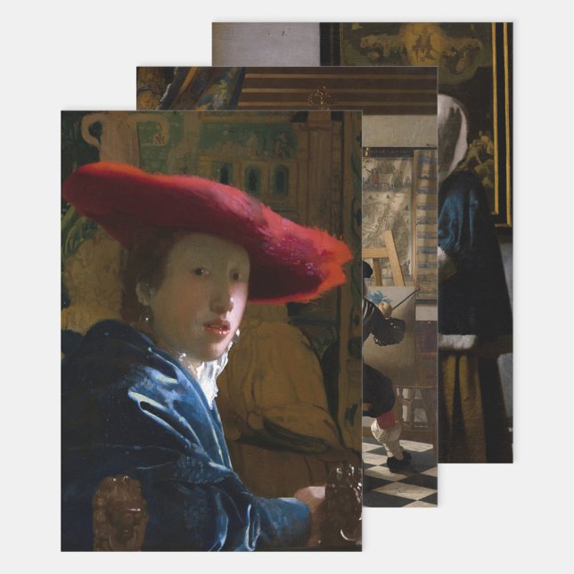 Johannes Vermeer - Masterpieces Selection Wrapping Paper Sheet (Creator Uploaded)