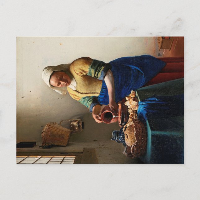 Johannes Vermeer. Milkmaid. Vintage fine art Postcard (Front)
