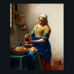 Johannes Vermeer. Milkmaid. Vintage fine art Poster<br><div class="desc">Johannes Vermeer "The Milkmaid" poster.</div>
