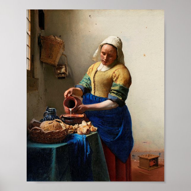 Johannes Vermeer. Milkmaid. Vintage fine art Poster (Front)