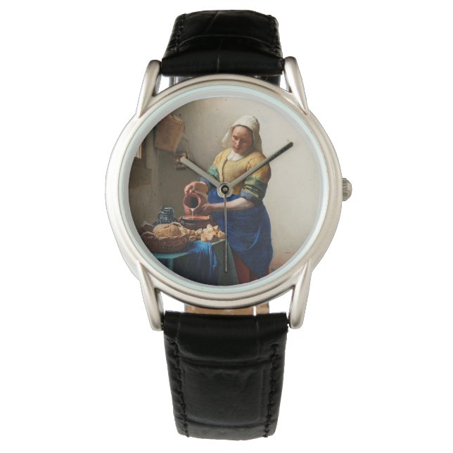 Johannes Vermeer. Milkmaid. Vintage fine art Watch (Front)