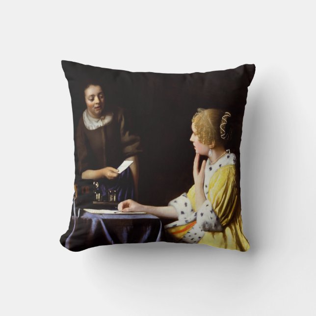 Johannes Vermeer - Mistress and Maid Cushion (Front)