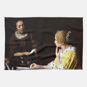 Johannes Vermeer - Mistress and Maid Tea Towel