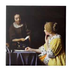 Johannes Vermeer - Mistress and Maid Tile
