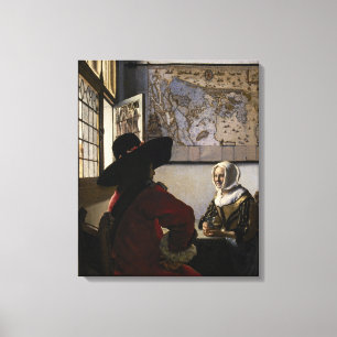 Johannes Vermeer - Officer with a Laughing Girl Canvas Print