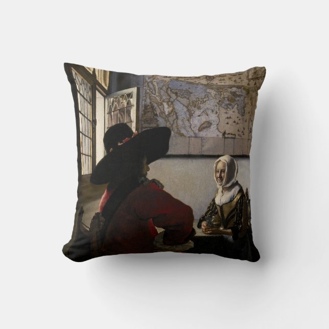 Johannes Vermeer - Officer with a Laughing Girl Cushion (Front)