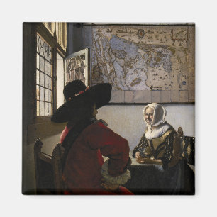 Johannes Vermeer - Officer with a Laughing Girl Magnet
