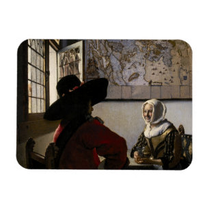 Johannes Vermeer - Officer with a Laughing Girl Magnet