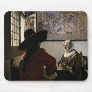Johannes Vermeer - Officer with a Laughing Girl Mouse Mat