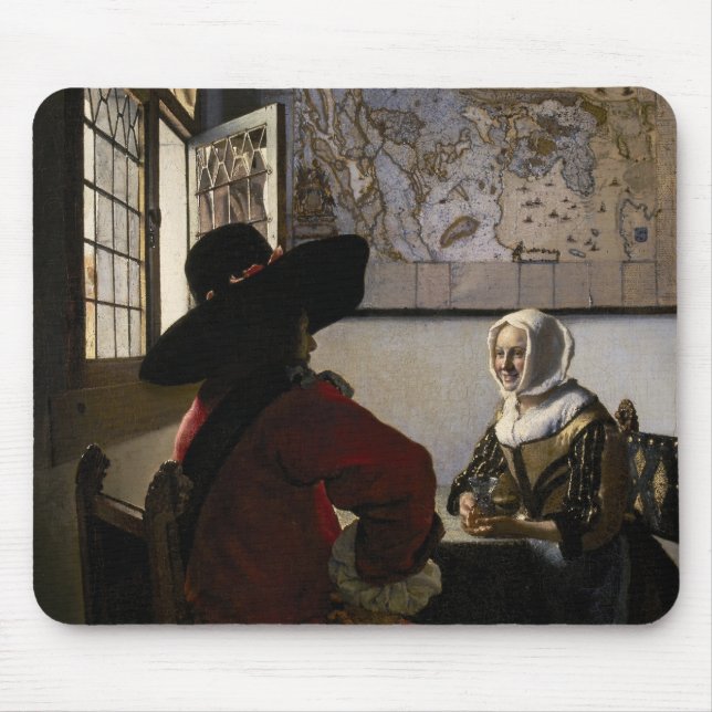 Johannes Vermeer - Officer with a Laughing Girl Mouse Mat (Front)