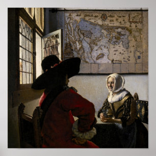 Johannes Vermeer - Officer with a Laughing Girl Poster