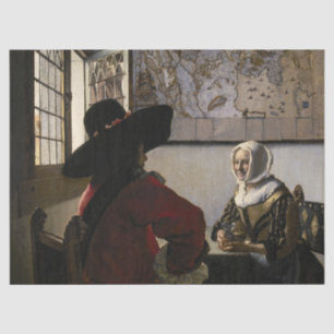 Johannes Vermeer - Officer with a Laughing Girl Tissue Paper