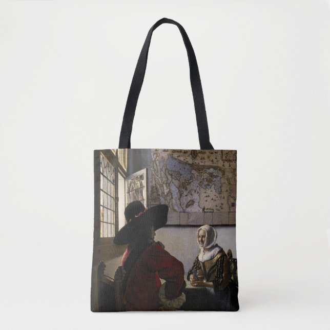 Johannes Vermeer - Officer with a Laughing Girl Tote Bag (Front)