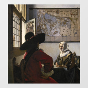 Johannes Vermeer - Officer with a Laughing Girl Window Cling