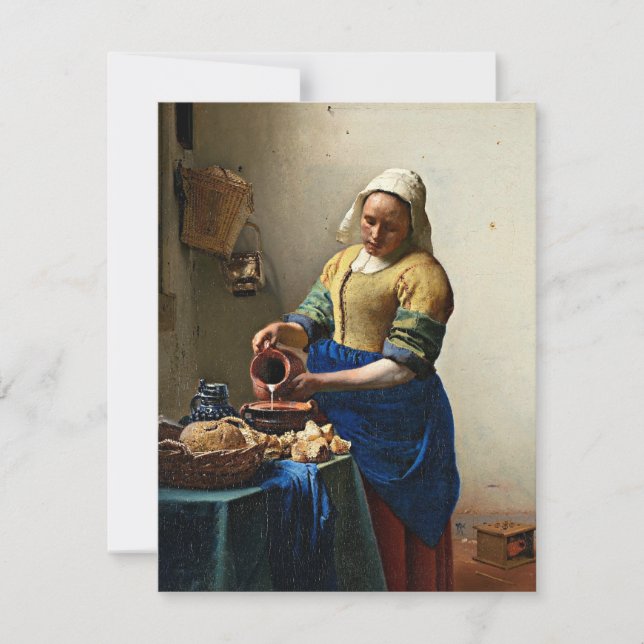 Johannes Vermeer painting, The Milkmaid Card (Front)