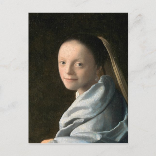 Johannes Vermeer Study of a Young Woman Postcard (Front)