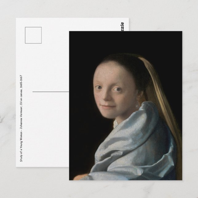 Johannes Vermeer - Study of a Young Woman Postcard (Front/Back)