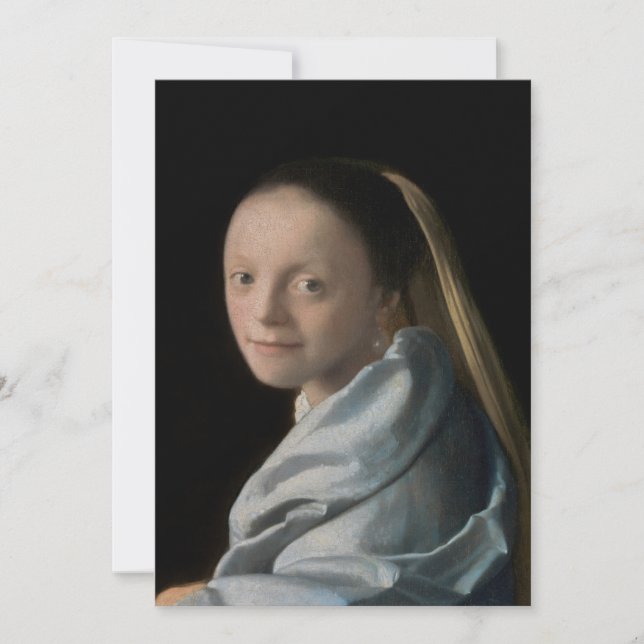 Johannes Vermeer - Study of a Young Woman Thank You Card (Front)